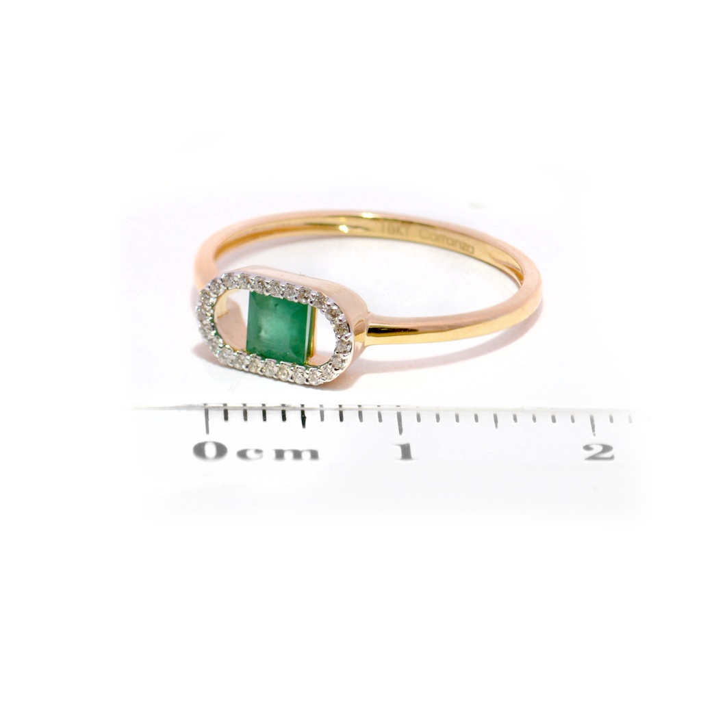 Anillo Summer Fest ESMERALDA-0.26Ct DIAMANTE-0.06Ct GH/VS 1.4gr 18K 