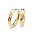[CYC] Par de argollas de matrimonio "BASIC LIGHT" - Oro 14k combinado 3.5mm (05641-05642)