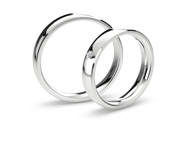 [CYC] Par de argollas de matrimonio "BASIC LIGHT" - Oro 14k combinado 3.5mm (05641-05642)