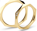 [CYC] Par de argollas de matrimonio "BASIC LIGHT" - Oro 14k combinado 3.5mm (05641-05642)
