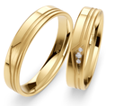 [CYC] Par de argollas de matrimonio "BASIC LIGHT" - Oro 14k combinado 3.5mm (05641-05642)