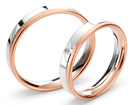 [CYC] Par de argollas de matrimonio "BASIC LIGHT" - Oro 14k combinado 3.5mm (05641-05642)