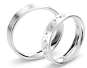 [CYC] Par de argollas de matrimonio "BASIC LIGHT" - Oro 14k combinado 3.5mm (05641-05642)