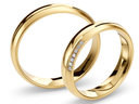 [CYC] Par de argollas de matrimonio "BASIC LIGHT" - Oro 14k combinado 3.5mm (05641-05642)