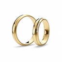 [CYC] Par de argollas de matrimonio "BASIC LIGHT" - Oro 14k combinado 3.5mm (05641-05642)