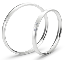 [CYC] Par de argollas de matrimonio "BASIC LIGHT" - Oro 14k combinado 3.5mm (05641-05642)