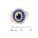 ANILLO Halo Colori ZAFIRO/AZUL-1.95ct DIAMANTES-0.84ct 6.1gr. ORO BLANCO 18K   