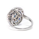 ANILLO Halo Colori ZAFIRO/AZUL-1.95ct DIAMANTES-0.84ct 6.1gr. ORO BLANCO 18K   
