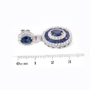 ARETES Halo Colori ZAFIRO/AZUL-5.86ct DIAMANTES-2.41ct 10.6gr. ORO BLANCO 18K   