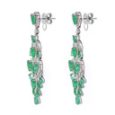 ARETES Chandelier 32-ESMERALDAS Pera/6.74ct DIAMANTES/1.17ct 12.5gr. ORO BLANCO 18K
