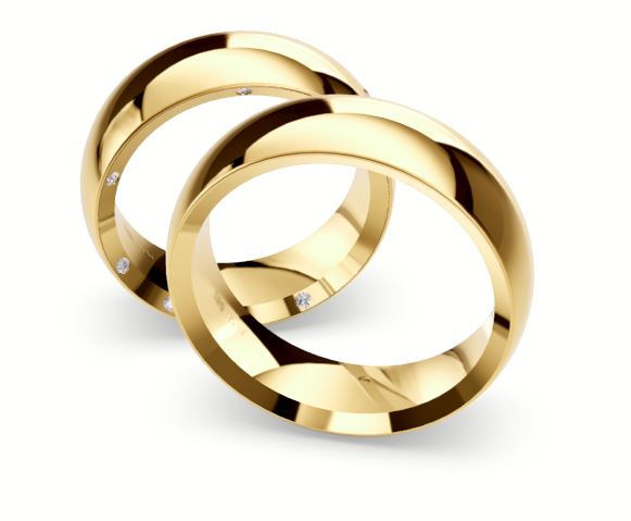 [CYC] Par de argollas de matrimonio "BASIC LIGHT" - Oro 14k combinado 3.5mm (05641-05642)