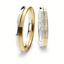 [CYC] Par de argollas de matrimonio "BASIC LIGHT" - Oro 14k combinado 3.5mm (05641-05642)