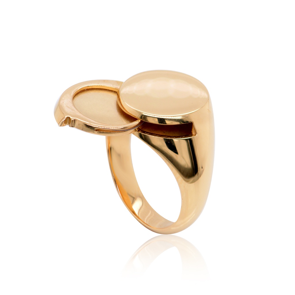ANILLO LOCKET SIGNET RING 18KY 12.55