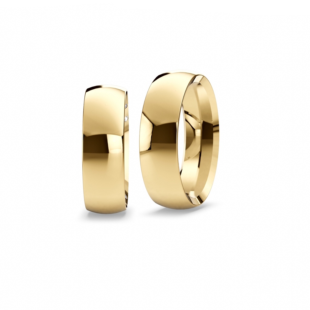 [CYC] Par de argollas de matrimonio "BREUNINGDESIGN" - Oro 14k amarillo 7.0mm (05227-05228)
