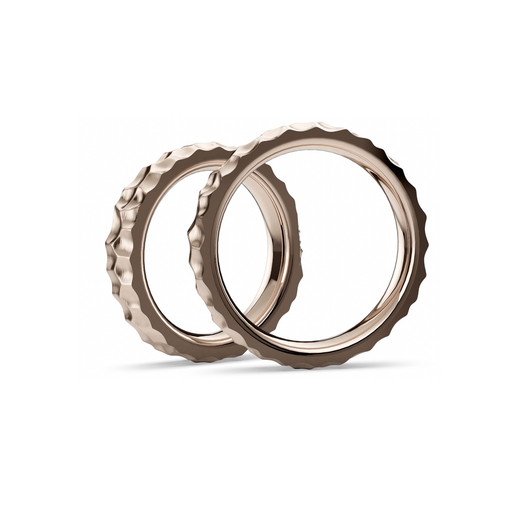 [CYC] Par de argollas de matrimonio "IKONEN" - Oro 18k sonrojo 4.5mm (06683 -06684) 