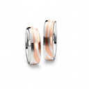 [CYC] Par de argollas de matrimonio "BLENDED WAVE" - Oro 14k combinado 5.50mm (06722-06721)