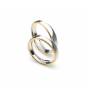 [CYC] Par de argollas de matrimonio "INSPIRATIONS" - Oro 14k combinado 4.5mm (04151-04152)
