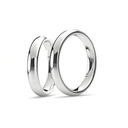 [CYC] Par de argollas de matrimonio "BASIC" - Oro 14k blanco 4.0mm (04041-04042) 