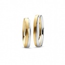 [CYC] Par de argollas de matrimonio "BASIC LIGHT" - Oro 14k combinado 3.5mm (05641-05642)