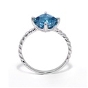 Anillo LA PAZ Solitario TOPACIO AZUL-LONDON Cushion-2.00Ct 2.0gr 18K  