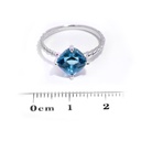 Anillo LA PAZ Solitario TOPACIO AZUL-LONDON Cushion-2.00Ct 2.0gr 18K  