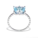Anillo LA PAZ Solitario TOPACIO AZUL-SKY Octágono-2.93Ct 2.4gr 18K  
