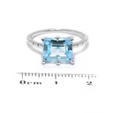 Anillo LA PAZ Solitario TOPACIO AZUL-SKY Octágono-2.93Ct 2.4gr 18K  