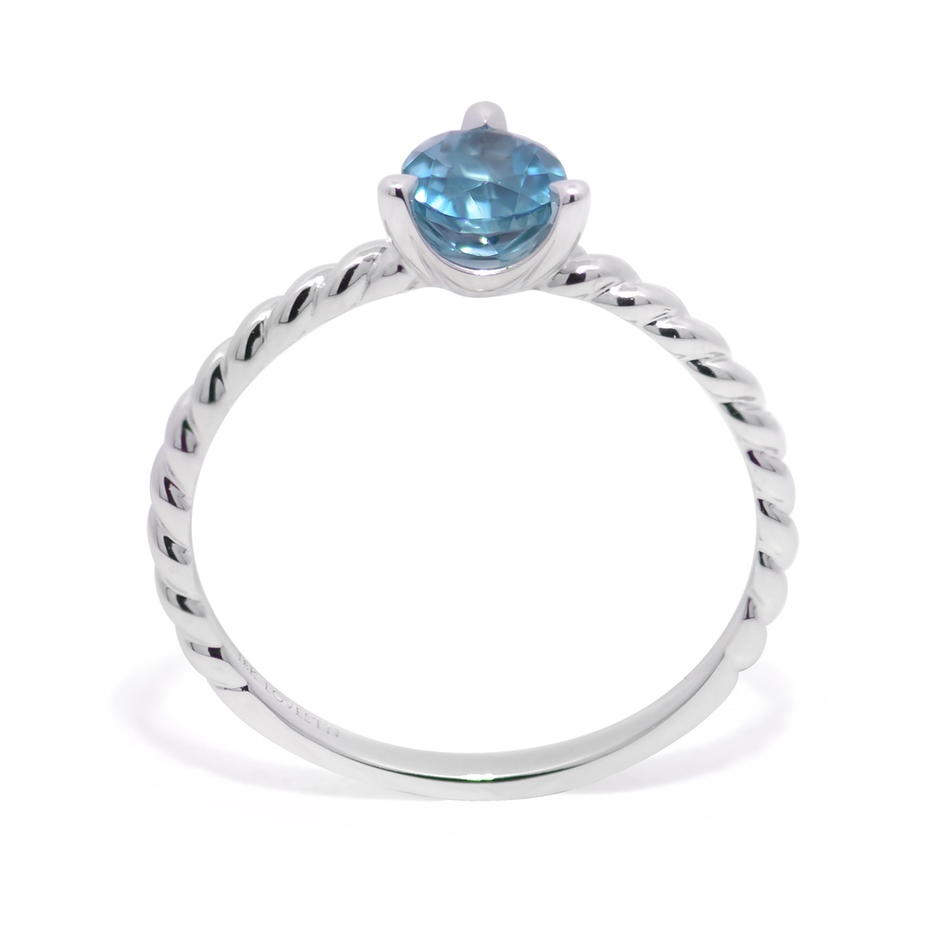 Anillo LA PAZ Solitario TOPACIO AZUL-LONDON 0.66Ct 1.5gr 18K