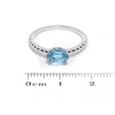 Anillo LA PAZ Solitario TOPACIO AZUL-SWISS Oval-1.02Ct 1.9gr 18K 