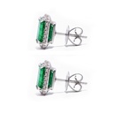 Aretes Halo ESMERALDA-3.44Ct Diamante-0.21Ct GVS 18K