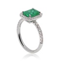 Anillo Halo ESMERALDA-1.45Ct Diamante-0.45Ct GVS 18K