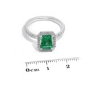 Anillo Halo ESMERALDA-1.45Ct Diamante-0.45Ct GVS 18K