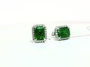 Aretes Halo ESMERALDA-3.44Ct Diamante-0.21Ct GVS 18K