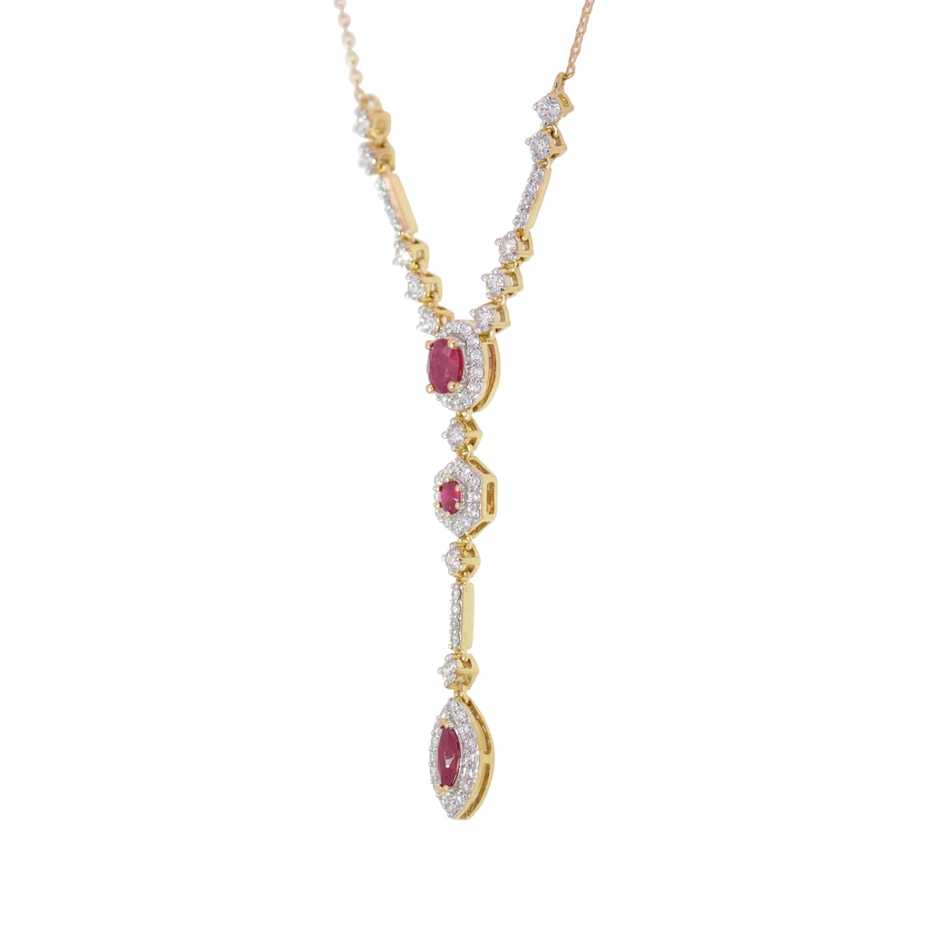Gargantilla ‘María de Lujo’ RUBÍ-0.45ct DIAMANTE-0.57ct 3.9gr 18K