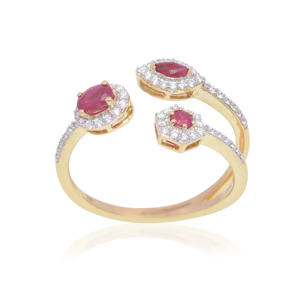 Anillo ‘María de Lujo’ RUBÍ-0.42ct DIAMANTE-0.25ct 2.4gr 18K  