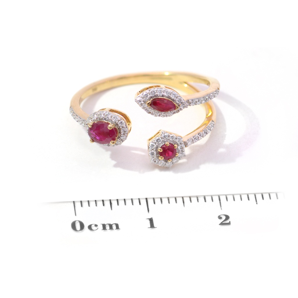 Anillo ‘María de Lujo’ RUBÍ-0.42ct DIAMANTE-0.25ct 2.4gr 18K  