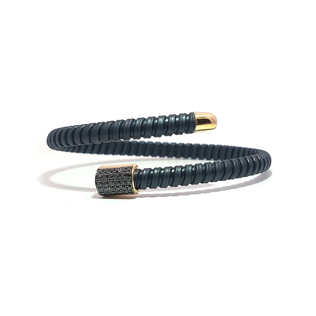 Brazalete PRESTIGE NOIR Diamante/Negro-0.30Ct 9.2gr ACERO-NEGRO/18K