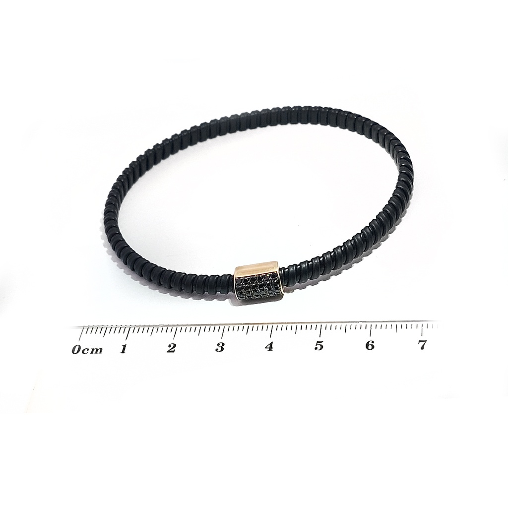 Brazalete PRESTIGE NOIR Diamante/Negro-0.30Ct 9.2gr ACERO-NEGRO/18K