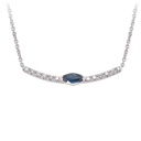 GARGANTILLA “MARÍA DE LUJO“ ZAFIRO 19P-MQ y 12B6P GVS 40/45cm 2.0gr ORO BLANCO 18K 