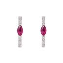 ARETES “MARÍA DE LUJO“ 2 RUBIES 13P-MQ y 14B5P GVS 1.4gr ORO BLANCO 18K
