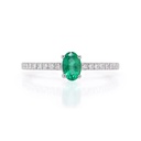 ANILLO CELLINI ESMERALDA 36P-OV 16B12P GVS 2.1GR ORO BLANCO 18K