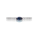 ANILLO “MARÍA DE LUJO“ ZAFIRO 19P-MQ y 12B6P GVS 1.1gr ORO BLANCO 18K