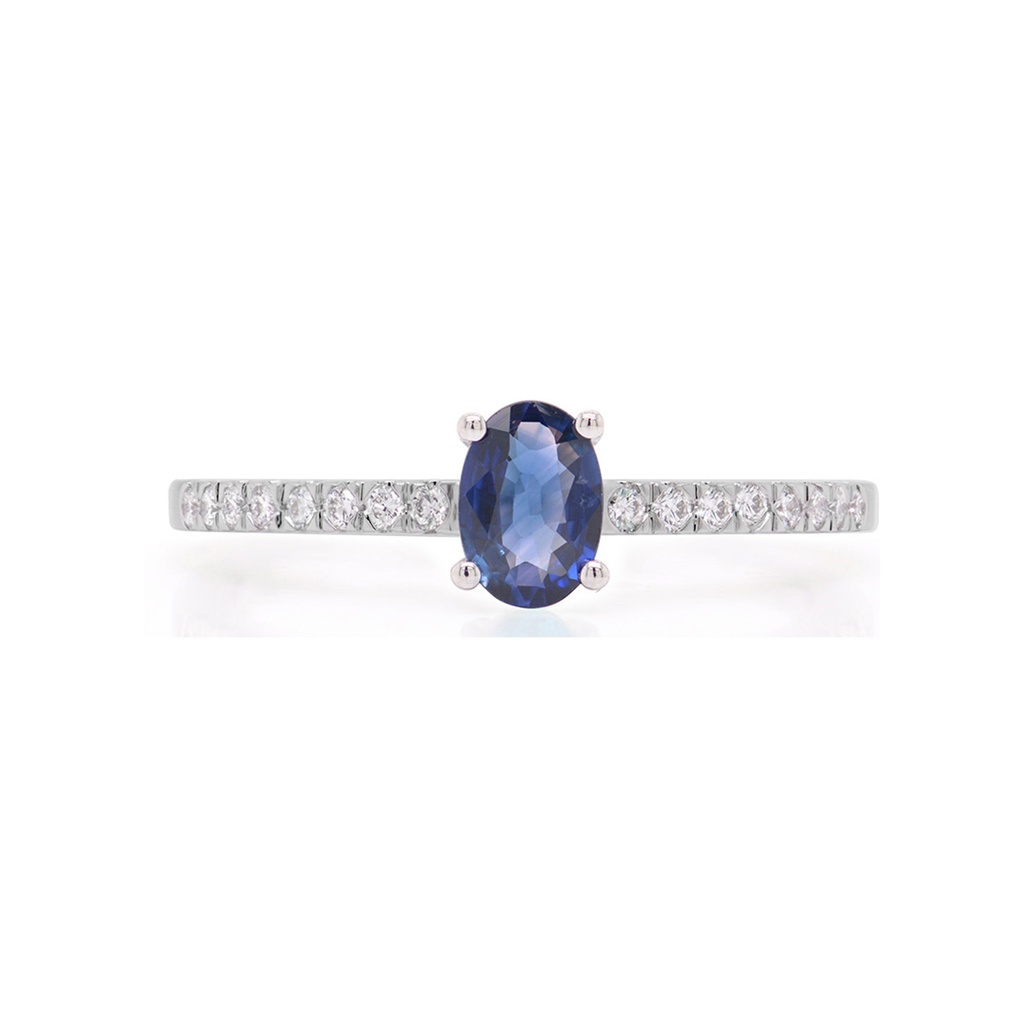 ANILLO CELLINI ZAFIRO 44P-OV 16B12P GVS 2.0GR ORO BLANCO 18K