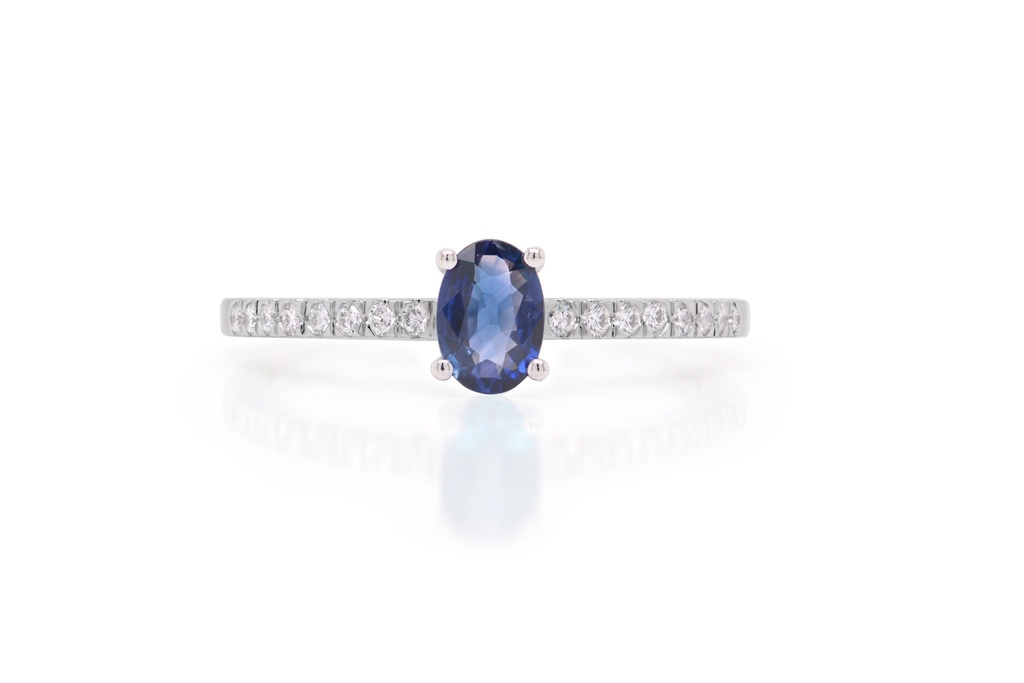 ANILLO CELLINI ZAFIRO 44P-OV 16B12P GVS 2.0GR ORO BLANCO 18K
