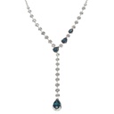 GARGANTILLA LA CEIBA 4-ZAFIROS 188P-PERA 30B70P GVS 40/45cm 5.9GR ORO BLANCO 18K