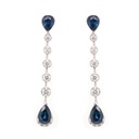 ARETES LA CEIBA 4-ZAFIROS 175P-PERA 20B34P GVS 3.1GR ORO BLANCO 18K