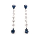 ARETES LA CEIBA 4-ZAFIROS 175P-PERA 20B34P GVS 3.1GR ORO BLANCO 18K