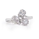 ANILLO ALEBRIJE  3D21P-MQ 18D16P-RD 5D10P-BG 2.7GR ORO BLANCO 18K