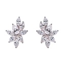 ARETES AGAVE 16-DIAMANTES Talla-Pera/Marquise 2.60ct 4.7gr. ORO BLANCO 18K