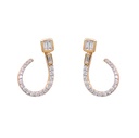 ARETES “KITE“ 44-DIAMANTES Talla-Baguette/Redondo 0.31ct 2.5gr. ORO AMARILLO/BLANCO 18K